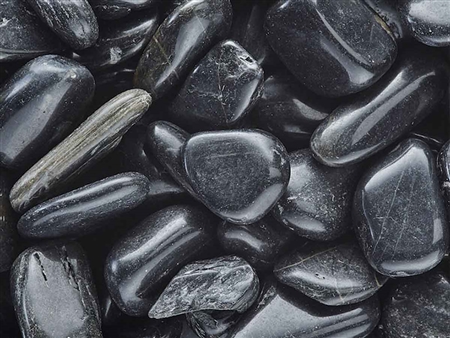 Black Pebbles Polished 1/2